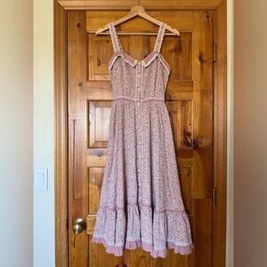 EUC Vintage Gunne Sax Sundress in Pink Floral size 7